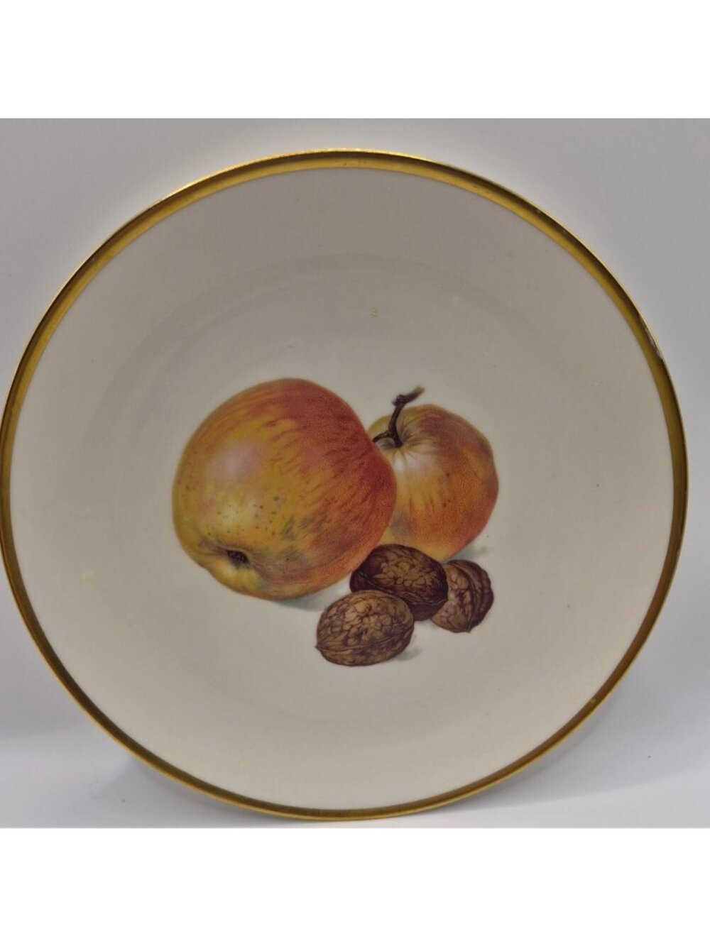 Thomas Ivory Bavaria Germany Porcelain Plate  Gold Trim Fruit Design 7.5 Inches